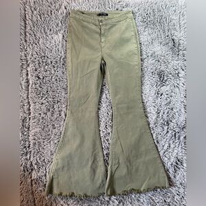 Lucky & Blessed Flare Olive Pants Size 10